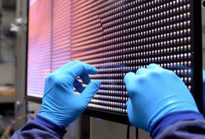Serviço de reparação de LEDs realizado pela W4M para equipamentos de sinalética digital