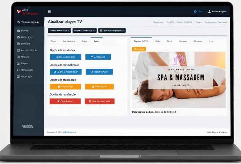 Crie promoções, lance informações de forma fácil com a way2digitalsignage